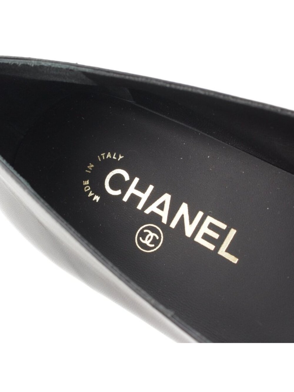 Chanel 40C Mary Jane Goatskin CC Logo Pumps Pearl Shoes Black 40C - Picture 7 of 10